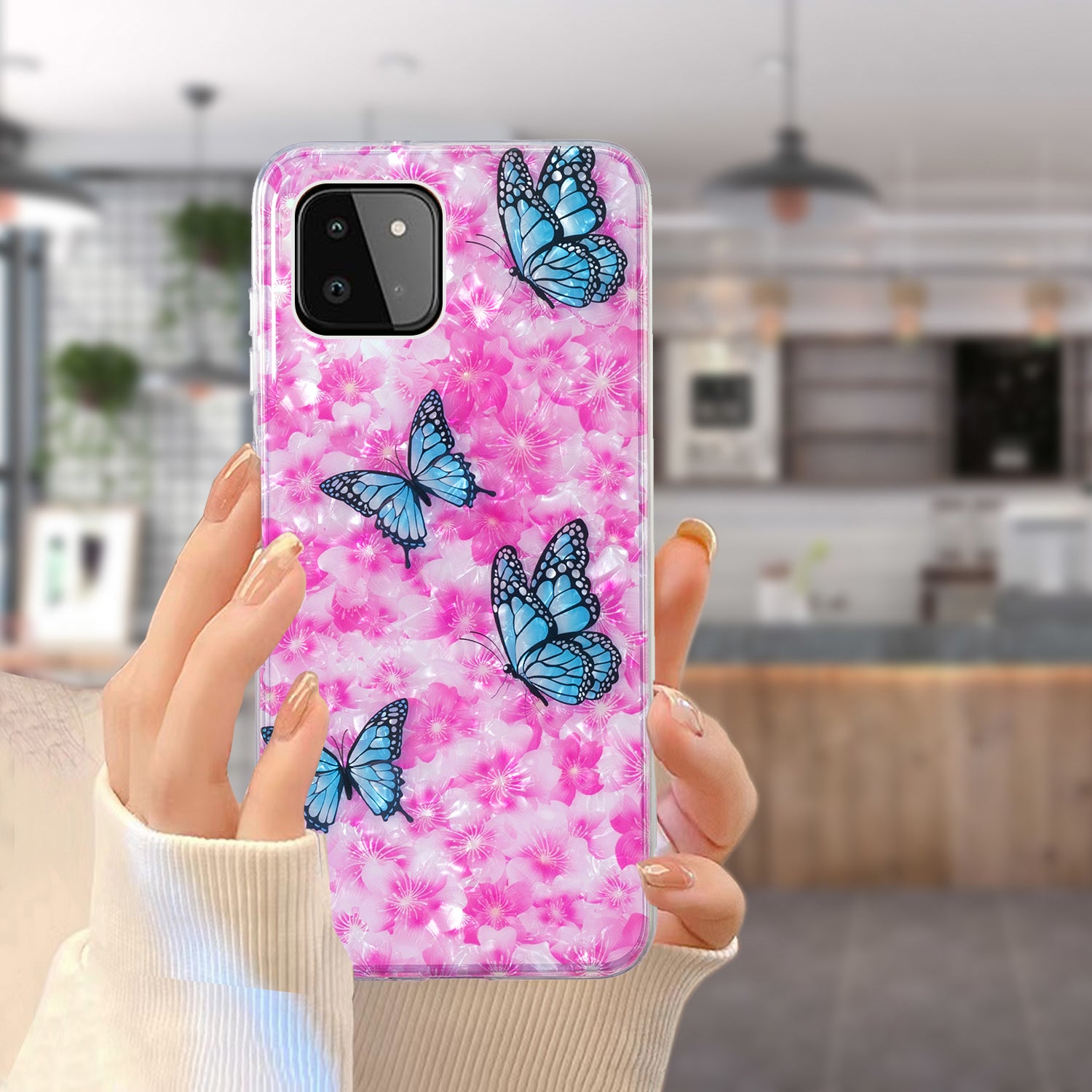 For Samsung Galaxy A22 5G (EU Version) Phone Cover Marble Flower Shell Pattern IMD Phone TPU Case For Samsung Galaxy A22 5G (EU Version) Phone Cover Marble Flower Shell Pattern IMD Phone TPU Case
